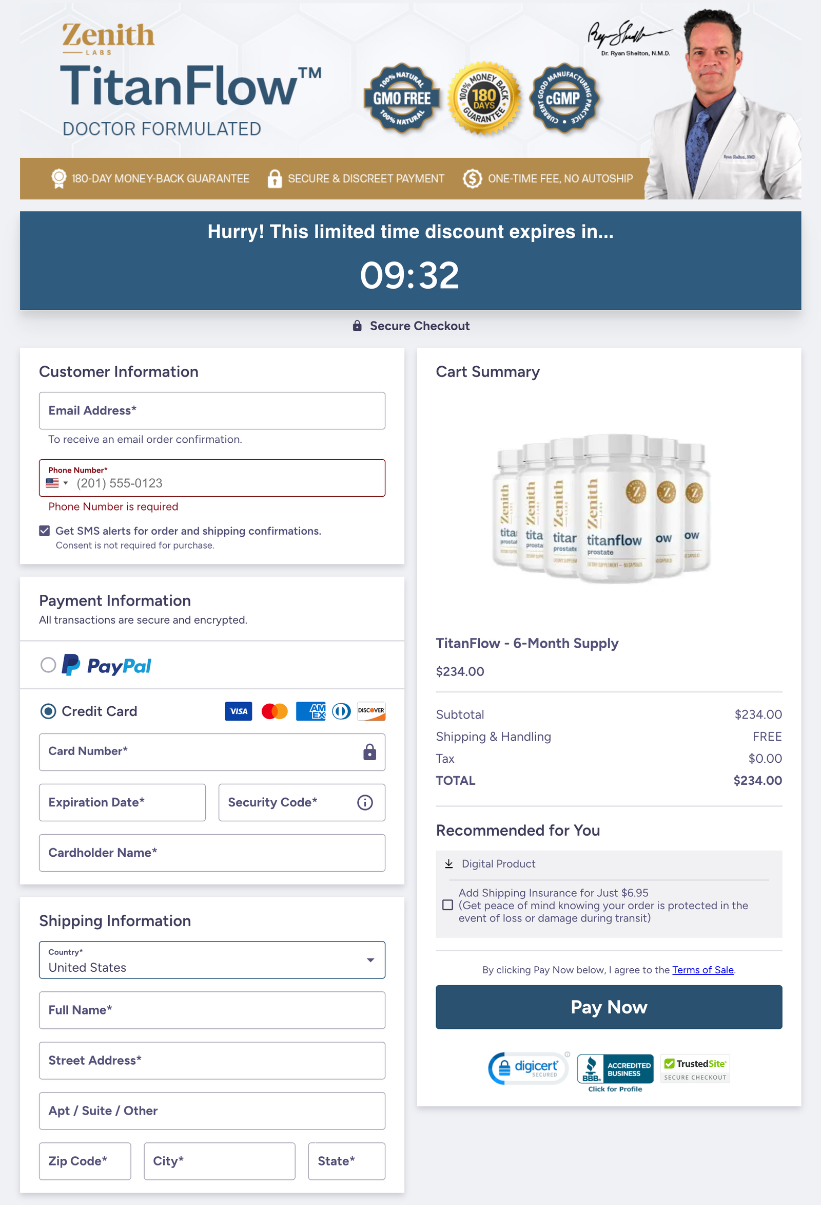 TitanFlow Official Website Secure Order Page